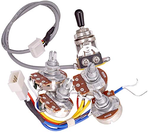 1 Set Guitar Circuit Wiring Harness Kit With 2 Pieces A500k B500K Pots and 1 Piece 3 Way Toggle Switch fit for LP Electric Guitar