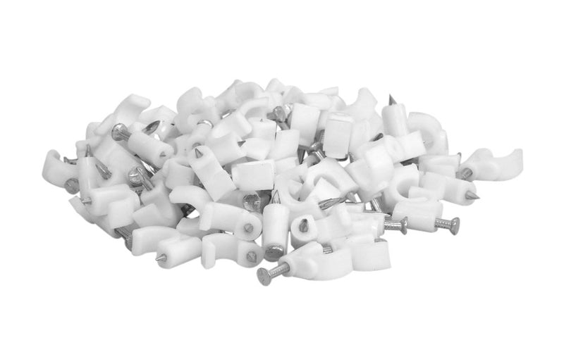 Your Cable Store 100 Pack White RG6 / 8mm Nail in Cable Clips