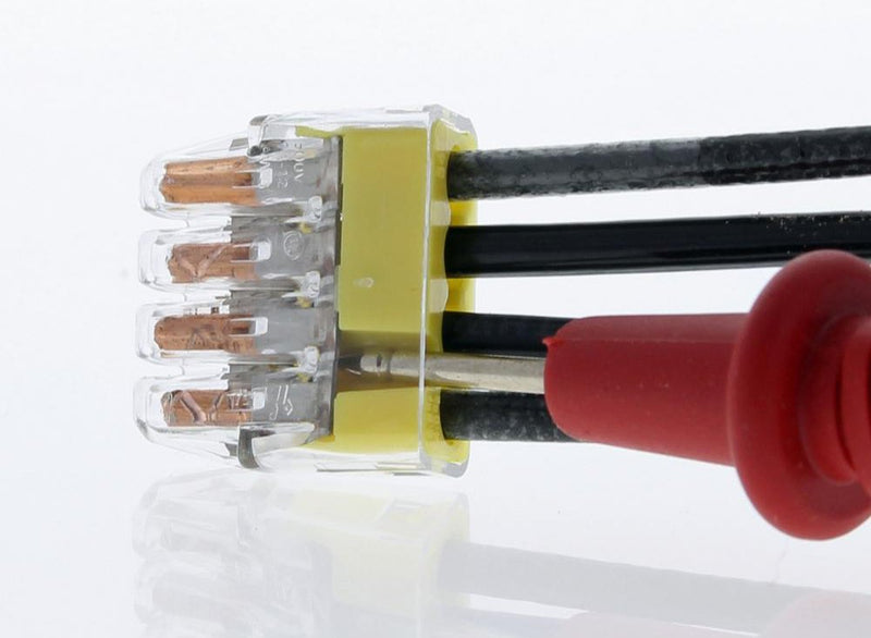 (100 Pack) Ideal in-Sure 4-Port, 34 Yellow Non-Twist 4 Conductor Connector for Solid, Stranded, and Tin Bonded Wire