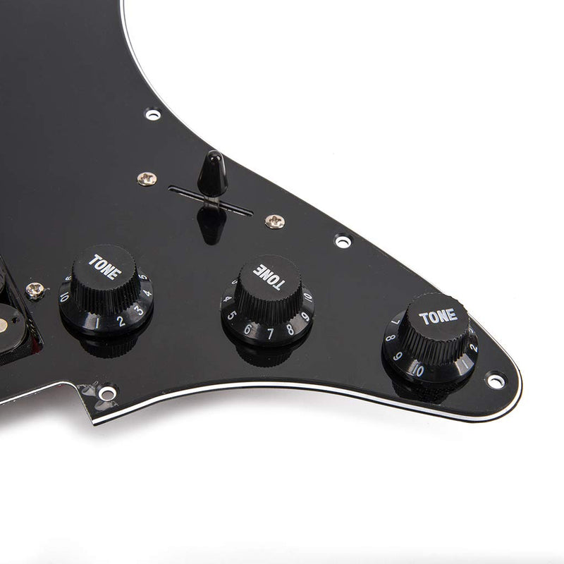 Alnicov Black Wired Plate Pickguard Humbuckers for HSH Guitar With Back Cover and Screws