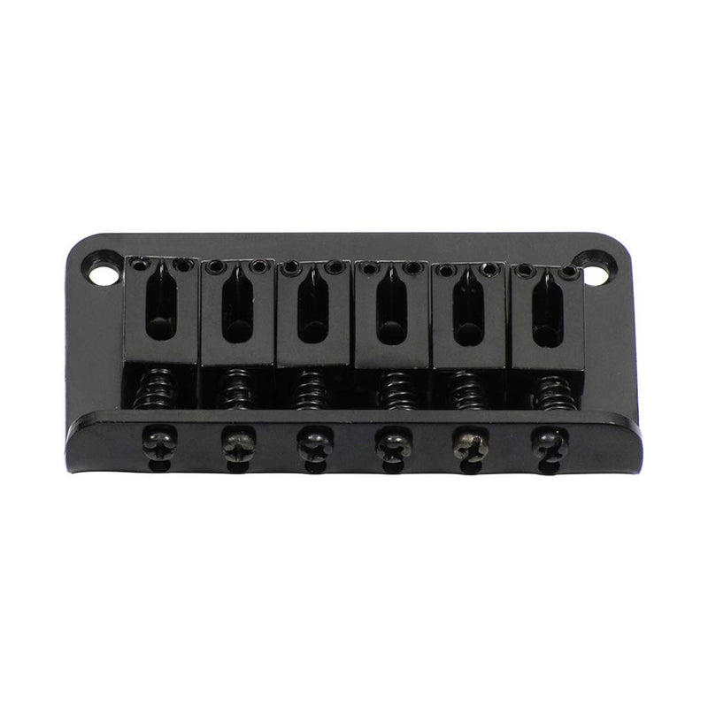 78MM Metal Fixed Hardtail Saddle Bridge Top Load Guitar Tailpiece for 6 String Fender Strat Tele Electric Guitar,Black Black