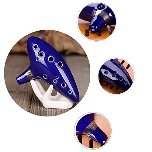 Aovoa Legend of Zelda Ocarina 12 Hole Alto C with Getting Started Guide Display Stand and Protective Bag BLUE NEW