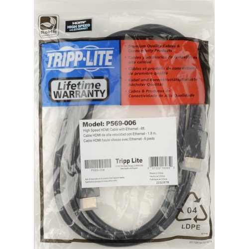 Tripp Lite High Speed HDMI Cable with Ethernet, Ultra HD 4K x 2K, Digital Video with Audio (M/M), 25-ft. (P569-025) 25 ft.