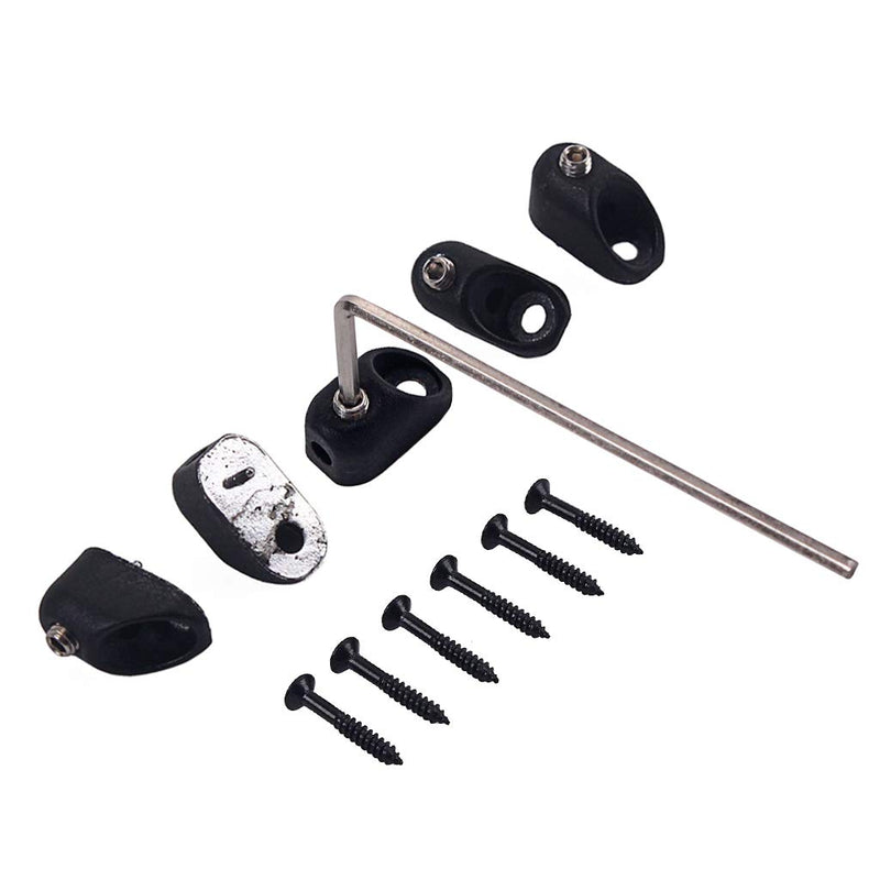 Alnicov High Quality Guitar Parts Headless Electric Bass Guitar String Nut Set with 1 Wrench 6 Screw - Black