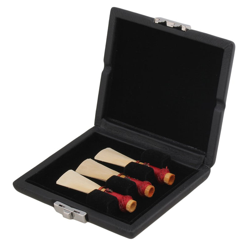 Yibuy PU Leather Bassoon Reed Case Holder for 3PCS Reeds Black