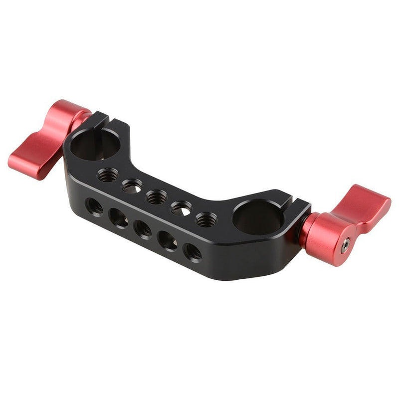 CAMVATE 15mm Rod Clamp with 1/4"-20 Thread for DLSR Camera Rig Cage Baseplate (Red)-2PCS
