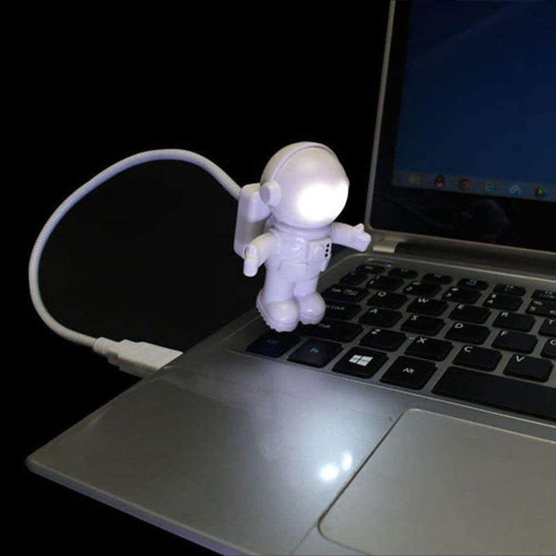 2 PCS USB LED Reading Light, Creative Astronaut Astronaut LED Flexible USB Light for Laptop Computer Notebook Mini Night Light Keyboard Light USB Charging Port Design Flexible Flexible Hose