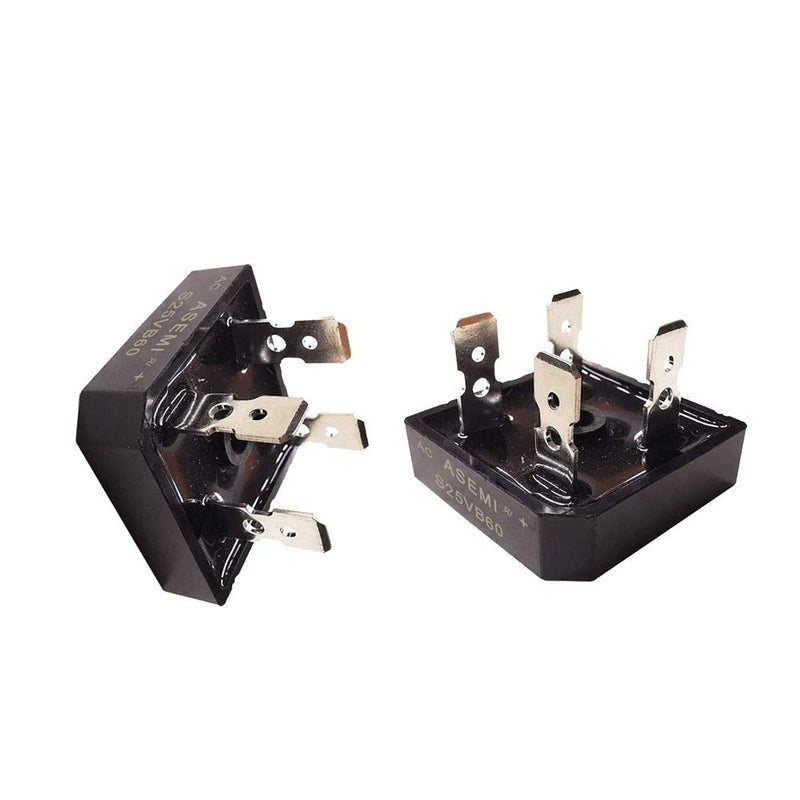 (Pack of 5pcs) ASEMI S25VB60 Through Hole Single Phase 25A600V Bridge Rectifier Diode 4 Pins for Adapter…