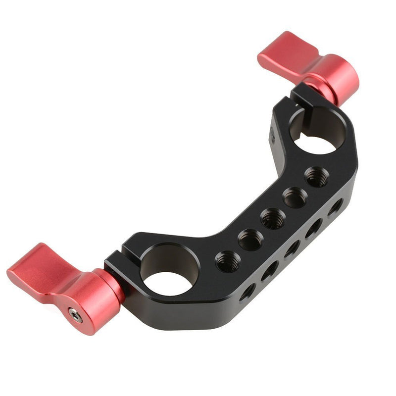CAMVATE 15mm Rod Clamp with 1/4"-20 Thread for DLSR Camera Rig Cage Baseplate (Red)-2PCS