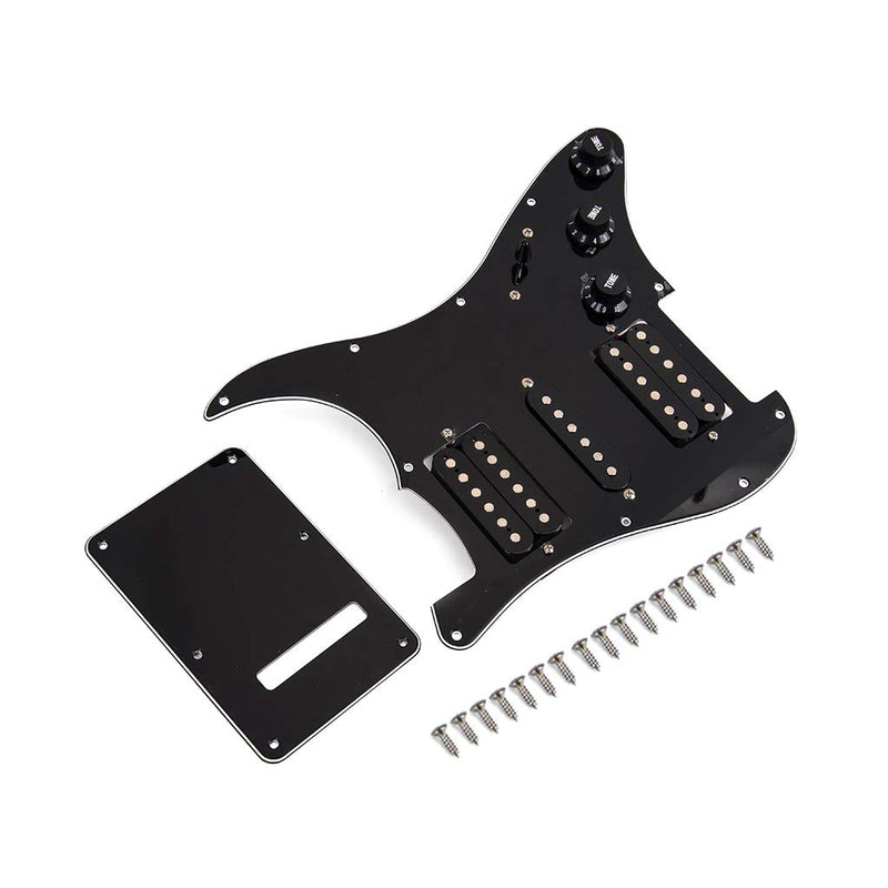 Alnicov Black Wired Plate Pickguard Humbuckers for HSH Guitar With Back Cover and Screws