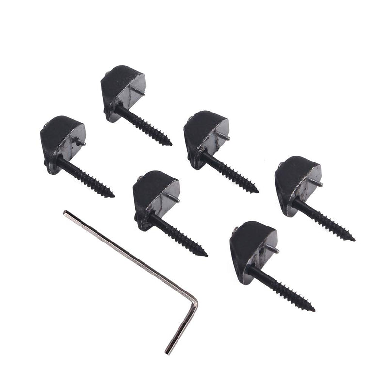 Alnicov High Quality Guitar Parts Headless Electric Bass Guitar String Nut Set with 1 Wrench 6 Screw - Black