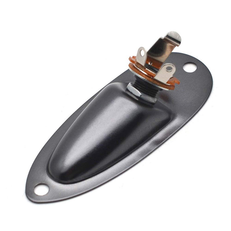 SAPHUE Guitar Input Jack Socket Plate Output Loaded Boat Style 1/4 Inch with Screws for Fender Stratocaster Strat St Mono Electric Guitar for Electric Guitar Replacement Parts