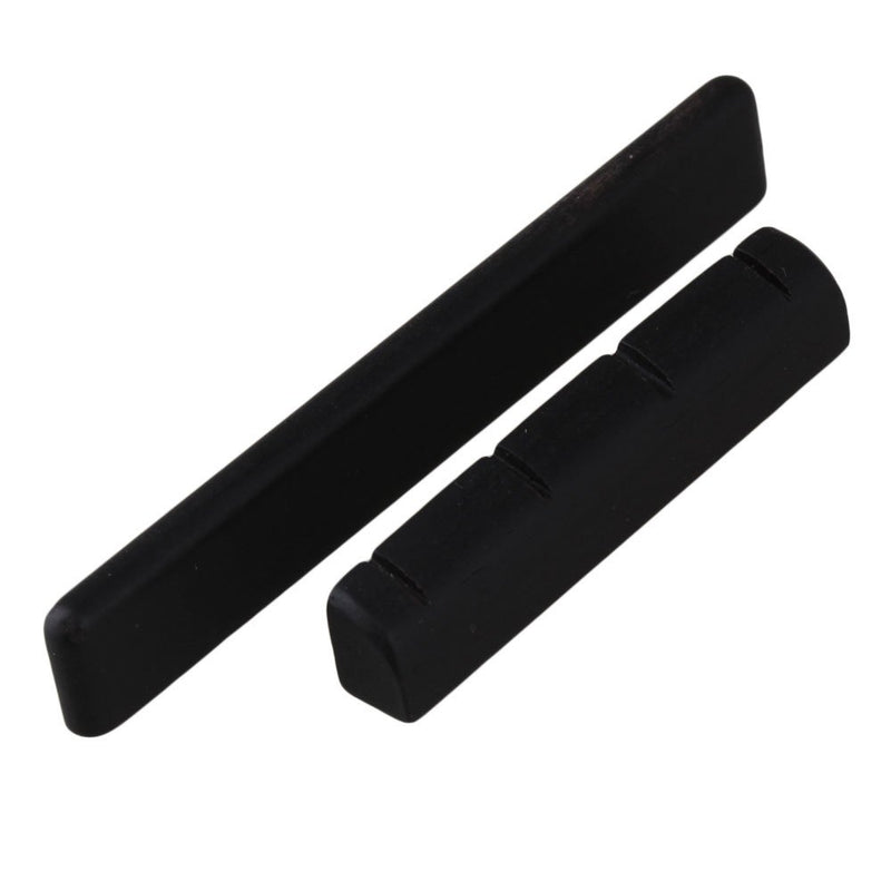 Yibuy Black Ebony 53x3x7mm Saddle & 35x5x7mmmm Nut Sets for 4 String Ukulele Guitar Set of 5 5 Set