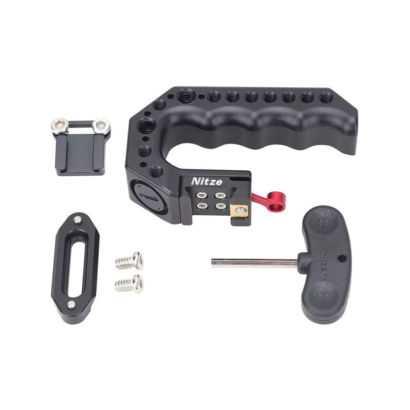 Nitze Mini Stinger Handle Universal Mini NATO Top Handle Grip for Camera Cage Built-in QR NATO Clamp - PA28M-AK