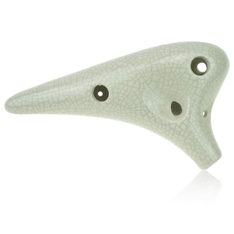 OcarinaWind 12 Hole White Ocarina Exquisite Craft of Ice-crack Alto C Version Music Instrument Gift Idea