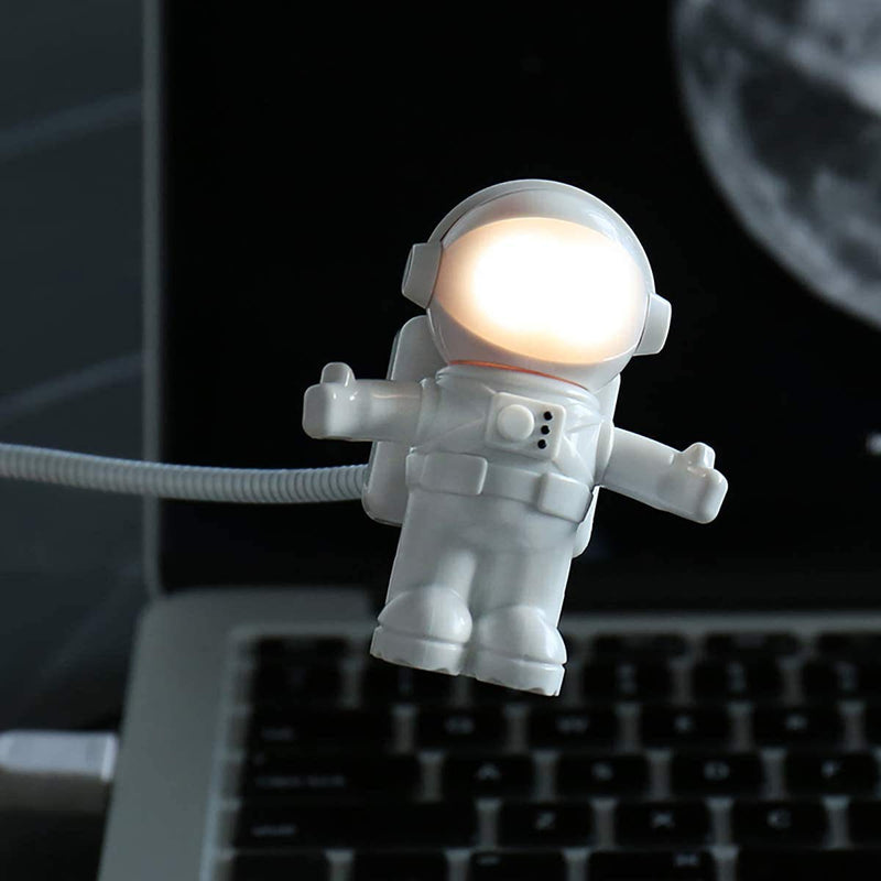 2 PCS USB LED Reading Light, Creative Astronaut Astronaut LED Flexible USB Light for Laptop Computer Notebook Mini Night Light Keyboard Light USB Charging Port Design Flexible Flexible Hose