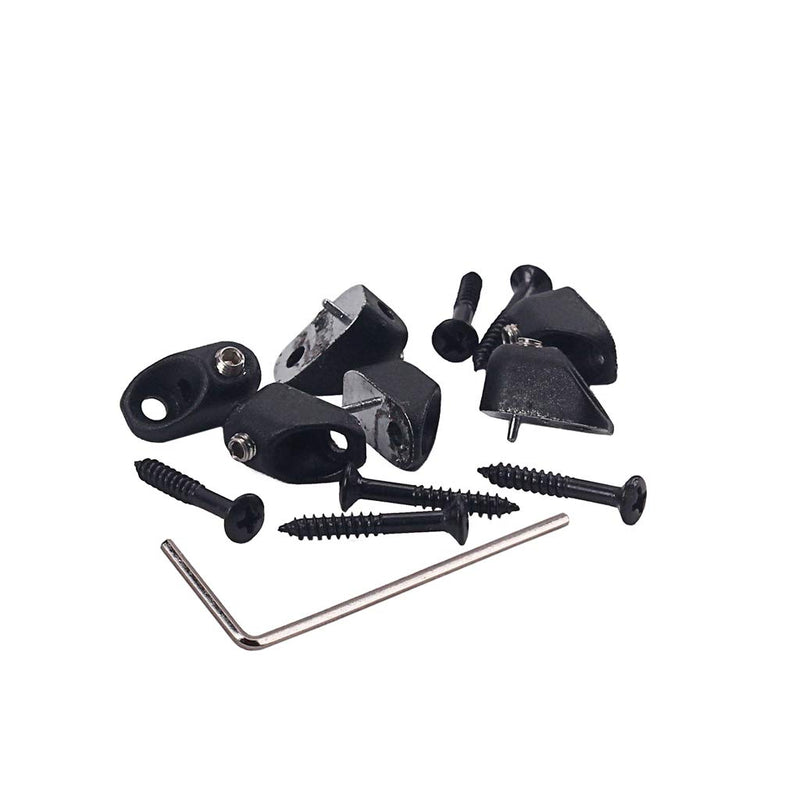 Alnicov High Quality Guitar Parts Headless Electric Bass Guitar String Nut Set with 1 Wrench 6 Screw - Black