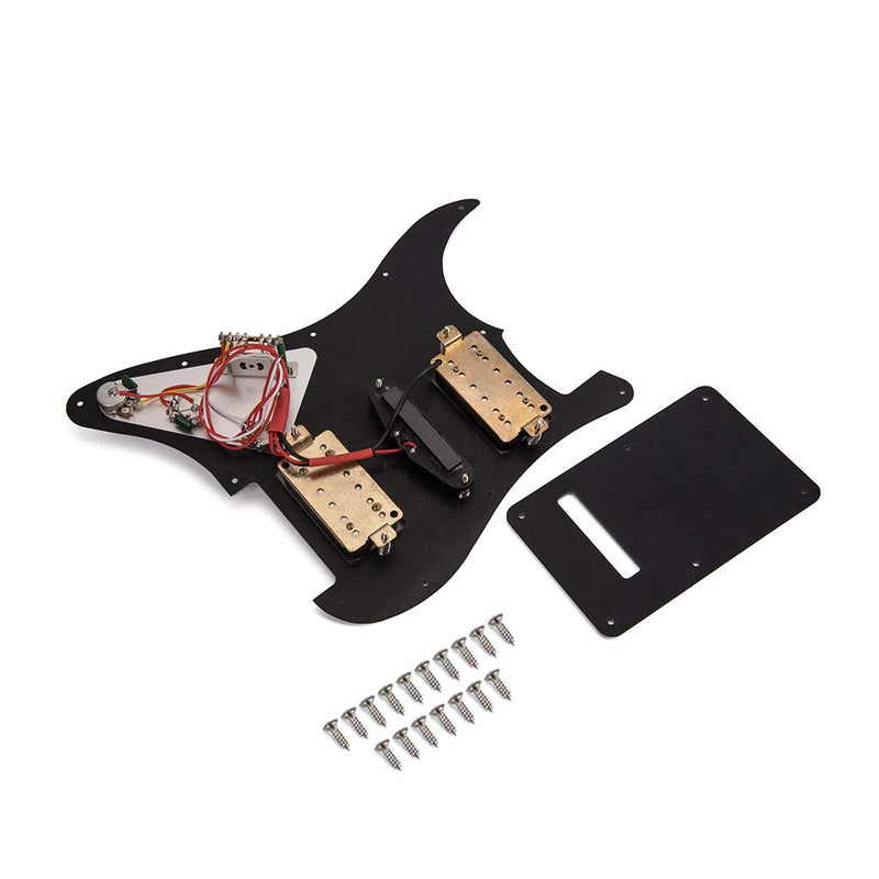 Alnicov Black Wired Plate Pickguard Humbuckers for HSH Guitar With Back Cover and Screws