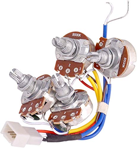 1 Set Guitar Circuit Wiring Harness Kit With 2 Pieces A500k B500K Pots and 1 Piece 3 Way Toggle Switch fit for LP Electric Guitar