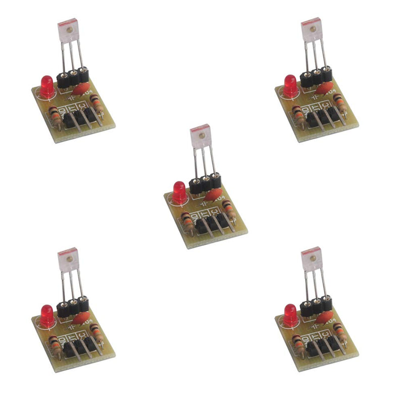 5V Laser Receiver Sensor Detection Module Non-Modulator Tube for Arduino Geekstory(Pack of 5)