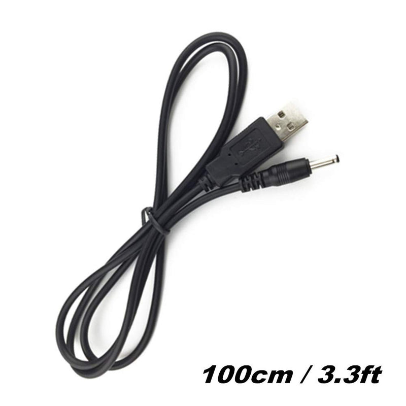 DZYDZR 3pcs Extension Cable USB to DC Cable - 5V USB 2.0 Port Male to DC 5V Male 3.5mm x 1.35mm Power Cord Black 100cm(3.3ft)