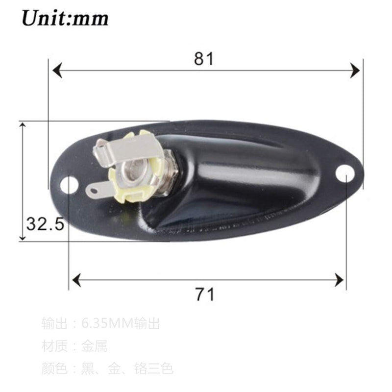 SAPHUE Guitar Input Jack Socket Plate Output Loaded Boat Style 1/4 Inch with Screws for Fender Stratocaster Strat St Mono Electric Guitar for Electric Guitar Replacement Parts