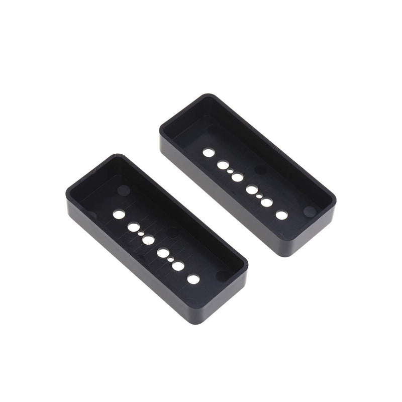 Musiclily Pro Plastic 48mm P90 Soapbar Guitar Pickup Covers for Import Les Paul SG Electric Guitar, Black (Set of 2)