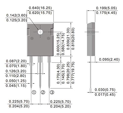 (Pack of 5pcs) MUR3060PT with Heat Sink ASEMI TO-247/3P Package 3 Pins Fast Recovery Rectifier Diode for Transformer