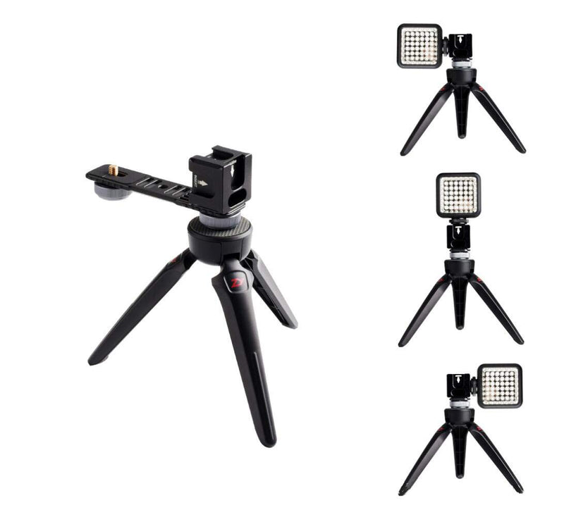 koolehaoda 4-Cold Shoe Mount Gimbal Extension Bracket, Universal Mic Stand and Light Mount Plate Adapter for 3Axis Gimbal with 1/4'' Threads for LED/Mic Mounting