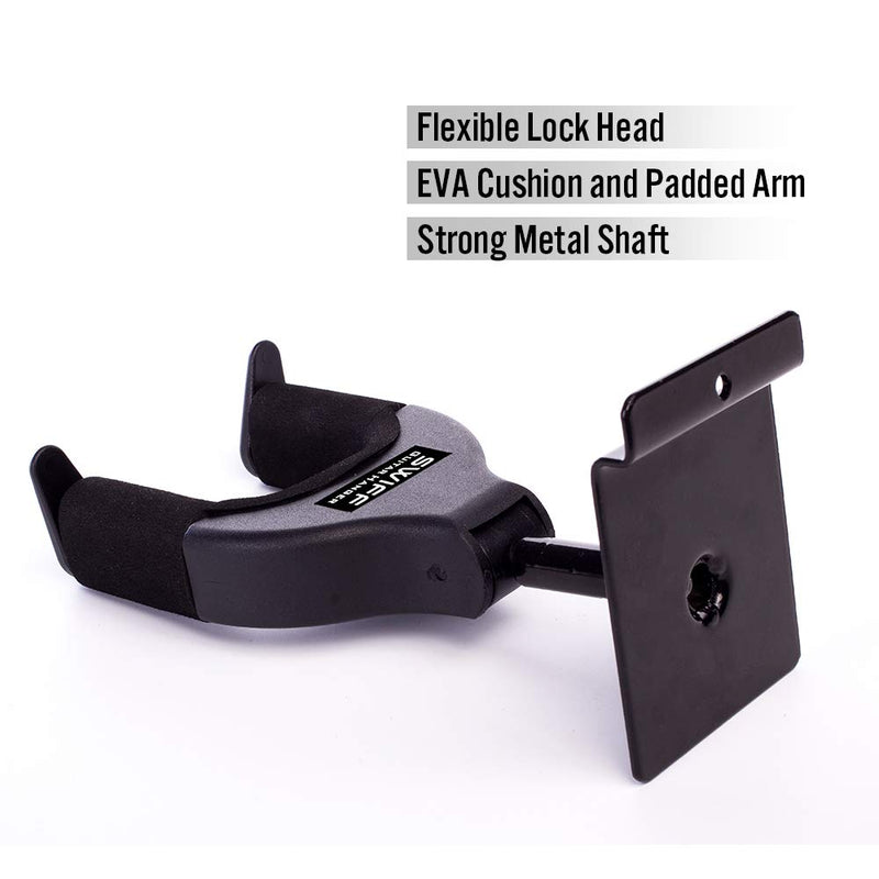 SWIFF Guitar Hanger Auto Lock Guitar Wall Hanger Wall Mount Hook Holder Stand for All String Instrument Like Electric Acoustic Guitar Bass, Banjo, Mandolin and More (Bend Base) Bend base