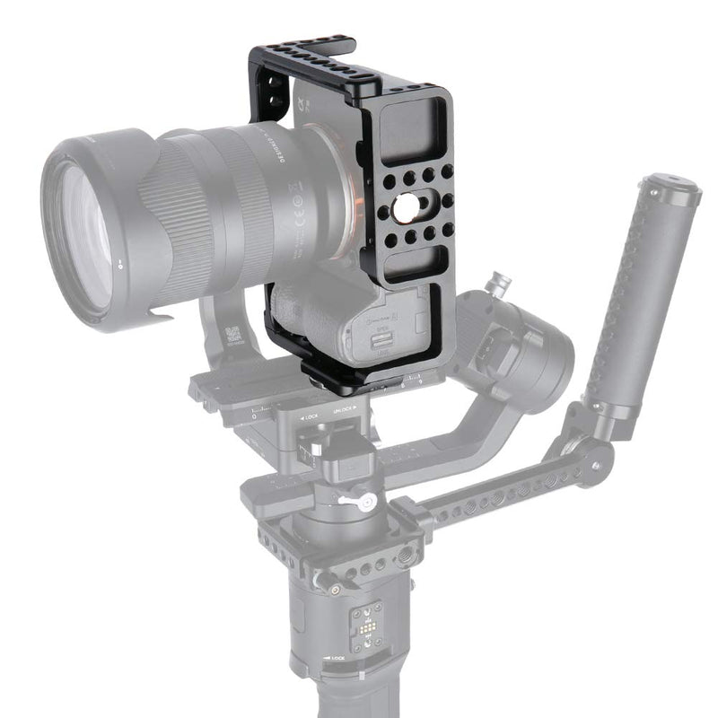 NICEYRIG Camera Cage for Sony A7III/ A7RIII/ A7RIV/ A7SIII/ A7SII/ A7RII/ A7II/ A9, with ARRI Rosette NATO Rail Cold Shoe - 172