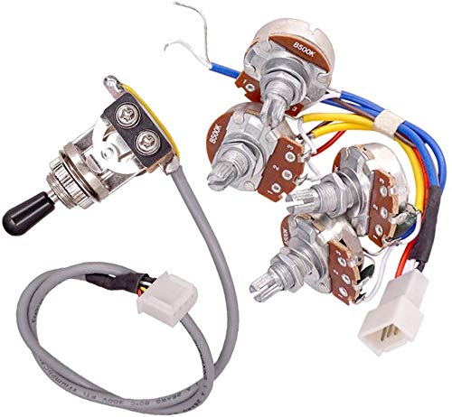 1 Set Guitar Circuit Wiring Harness Kit With 2 Pieces A500k B500K Pots and 1 Piece 3 Way Toggle Switch fit for LP Electric Guitar