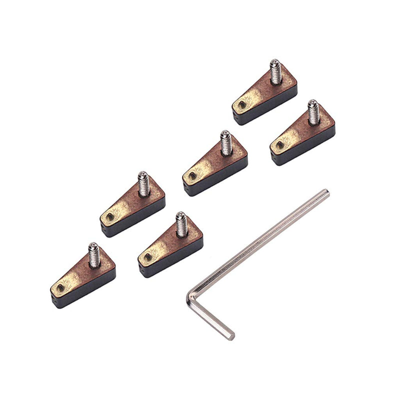 Alnicov High Quality Guitar Parts Headless Electric Bass Guitar String Nut Set with 1 Wrench 6 Screw Black