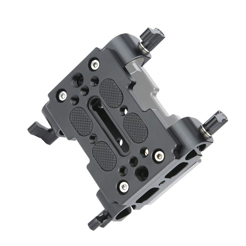 NICEYRIG Tripod Mounting Plate with 15mm Rod Clamp Railblock for Rod Support/DSLR Rig Cage