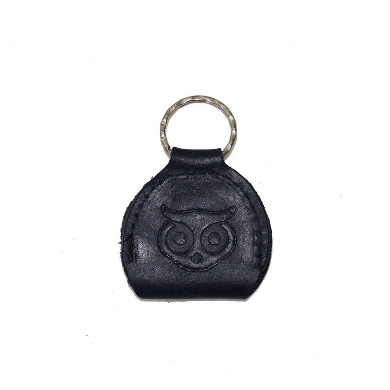 Rustic Guitar Pick Holder Leather Key Chain Handmade by Hide & Drink :: Charcoal Black