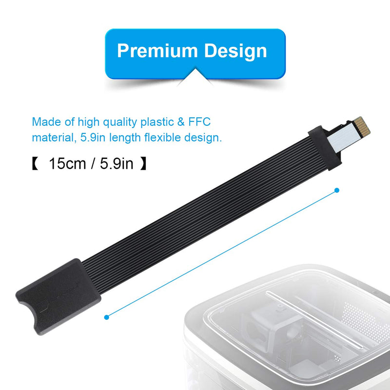 LANMU Micro SD to SD Card Male to Female Extension Cable Adapter, Flexible Extender Compatible with Ender 3 Pro/Ender 3/Ender 3 V2/Ender 5/Monoprice Mini/Anet A8 3D Printer/Raspberry Pi (5.9in/15cm) Black
