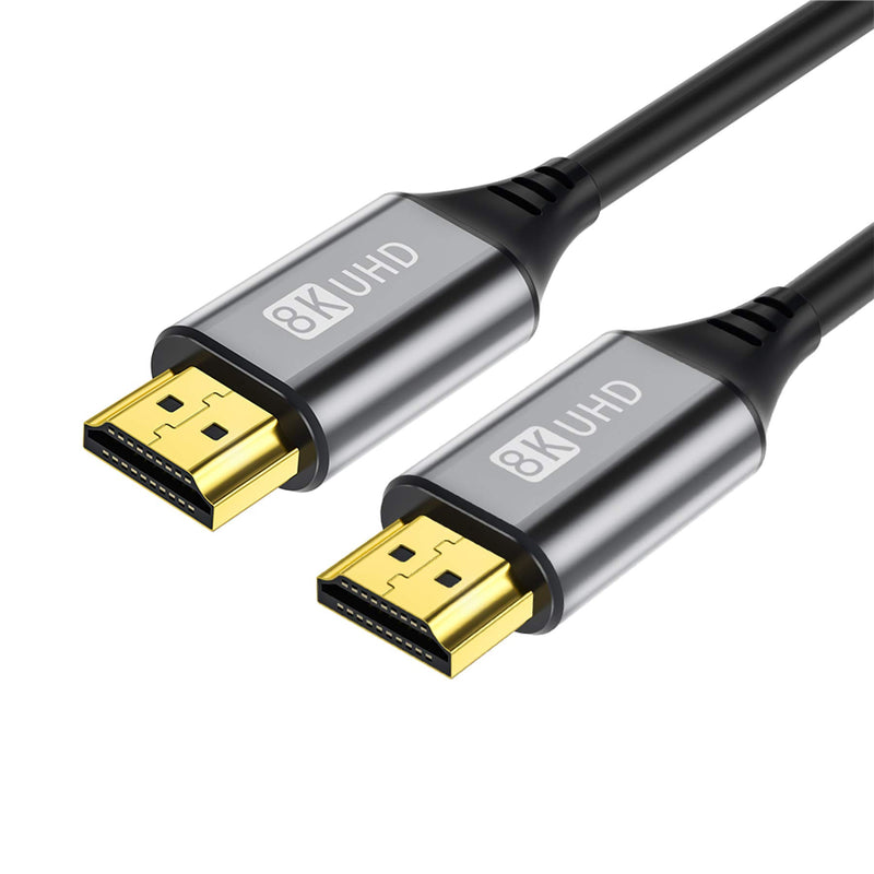 8K HDMI 2.1 Cable,Ultra High Speed 48Gbps 7680P eARC HDR HDCP HDMI 2.1 Cable Backward Compatible with 4K 2K for Apple TV/PS5/PS4/Xbox Series X/Switch(2M/6FT) 2M/6FT