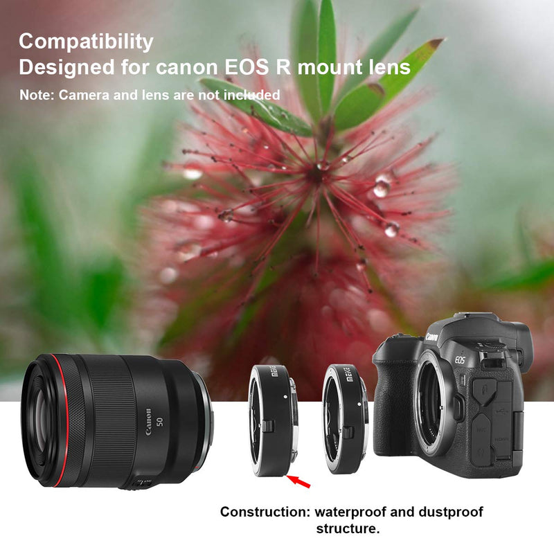Meike MK-RF-AF1 13mm + 18mm Metal AF Full Frame Macro Extension Tube Adapter Ring Kit for for Canon EOS-R Series Cameras Canon RF Mount Cameras EOS-R EOS-RP