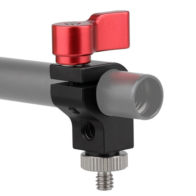 CAMVATE 15mm Single Rod Clamp Articulating with 1/4"-20 Screw(Red, 2 Pieses)