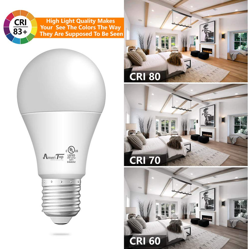 A19 LED Light Bulbs- 6 Pack, AmeriTop Efficient 14W(100W Equivalent) 1600 Lumens General Lighting Bulbs, UL Listed, Non-Dimmable, E26 Standard Base (2700K Soft White) 2700K Soft White