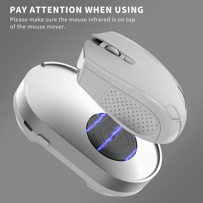 Ergopollo Mouse Jiggler, Undetectable Mouse Mover Device Wiggler Shaker with Drive Free USB Cable and 5V1A Adapter, Moves Mouse Automatically, Keep PC Screen Active, White