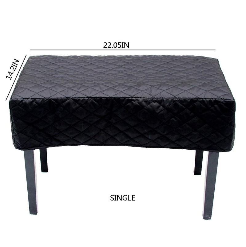 ESYUEL Piano Stool Single Chair Bench Cover with Quilted Diamond Pattern 22X14.2in for Piano Cover Bordered Dust Protective Cover (Single22inX14.2in, Black) Single22in*14.2in