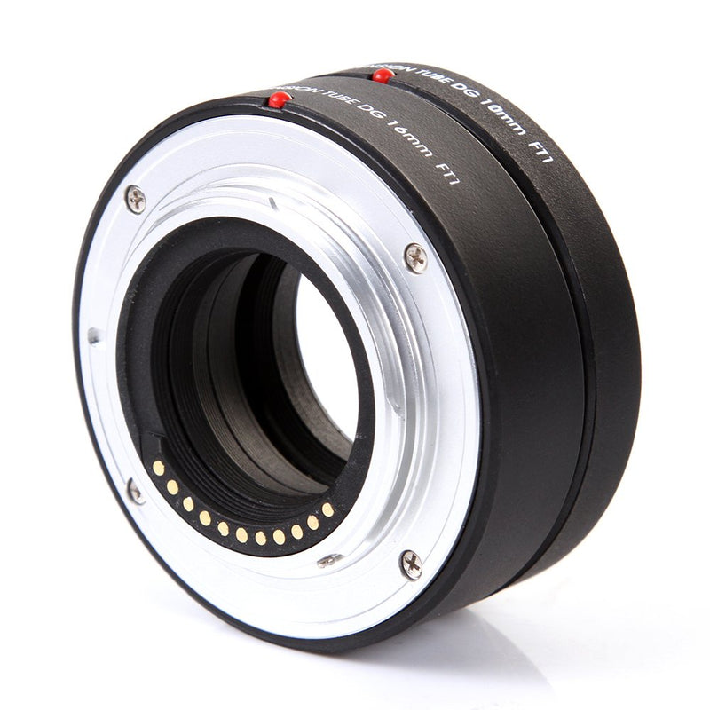 FocusFoto Pro Automatic Electronic Macro AF Auto Focus Extension Tube DG Set 10mm + 16mm for Olympus Panasonic Micro Four Thirds M4/3 Mount GH3 GH4 GH5 GX85 E-PL8 E-PL7 E-M5 E-M10 Mark II III Cameras