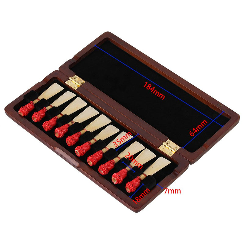 BQLZR Red Wood Bassoon Reed Box for 10 Reeds Hold or with Soft Velvet