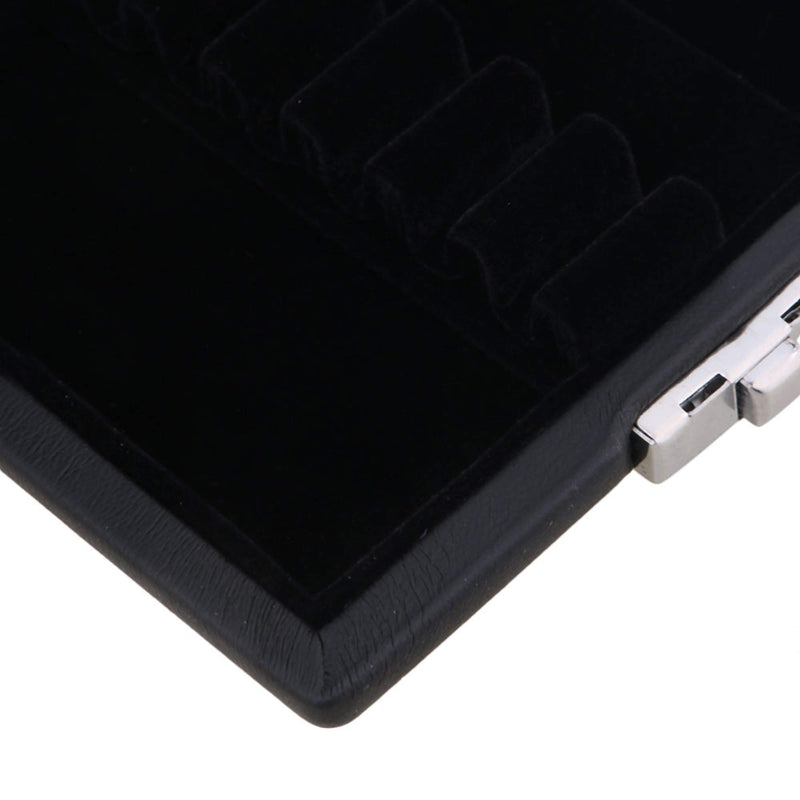 Yibuy Black Oboe Reed Case Holder Box PU Leather for 6 Pieces of Reed 9.2 x 7.8X 2cm