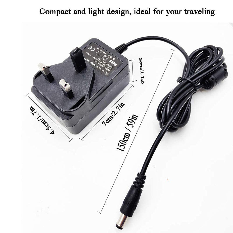 Gonine AC 100V-240V Converter Adapter DC 18V 1A Power Supply Adapter Wall Mount Charger with 5.5MM x 2.1MM Plug for 18volt 100mA-1000mA Equipment