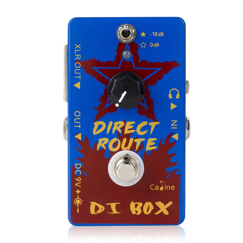 Caline DI Box Guitar Pedal Acoustic Guitar Amp Distortions Effects Pedal Direct Route Blue Metal True Bypass CP-64 DI Box Blue