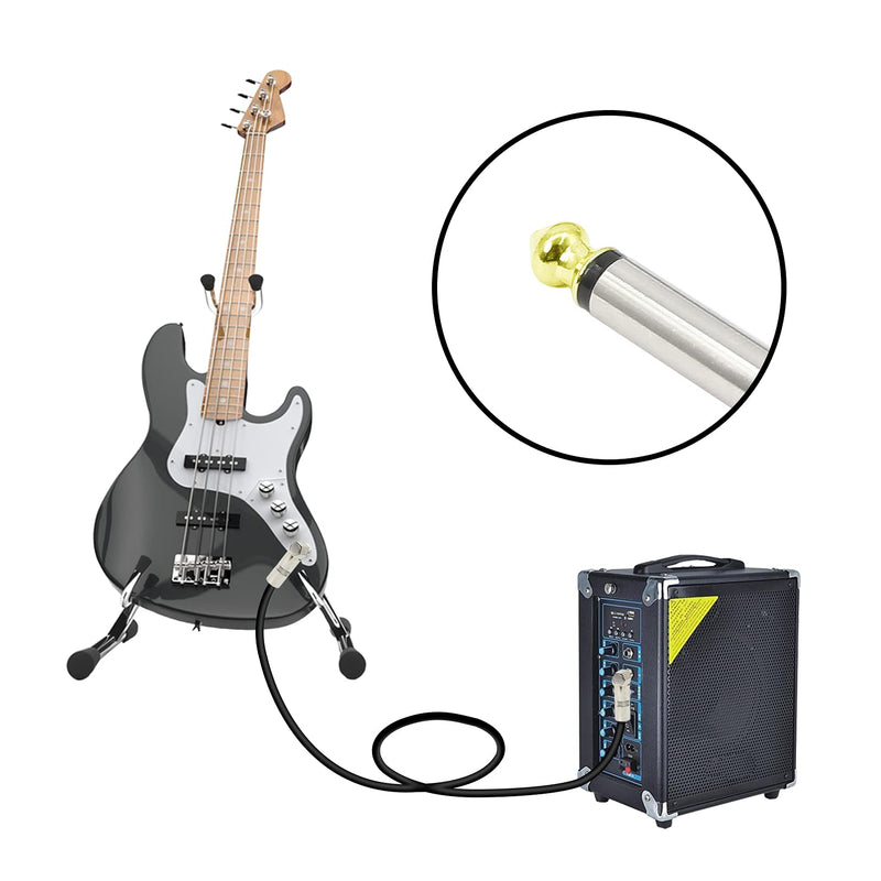 YACSEJAO Audio 1/4" 90 Degree Right Angle Plug, 6.35mm Heavy Duty TS Mono Male Solder Jack Connector for Speaker/Guitar/Microphone Cables - 2Pack (Need welding)