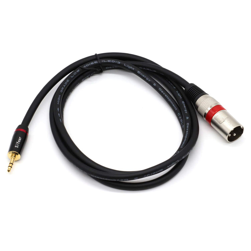 SiYear 3.5mm Mini Jack Stereo to XLR Male Microphone Cable, Unbalanced 1/8 inch to XLR 3 Pin Interconnect Cable Cord Adapter (5Feet)
