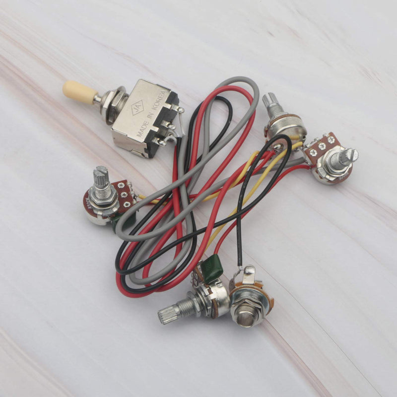 Guitar Wiring Harness Prewired 2 Volumes 2 Tones 4-500k Pots for LP Guitar